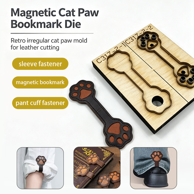 Bookmark Magnetic Clip - C317 Cat Claw Leather Cutting Mold