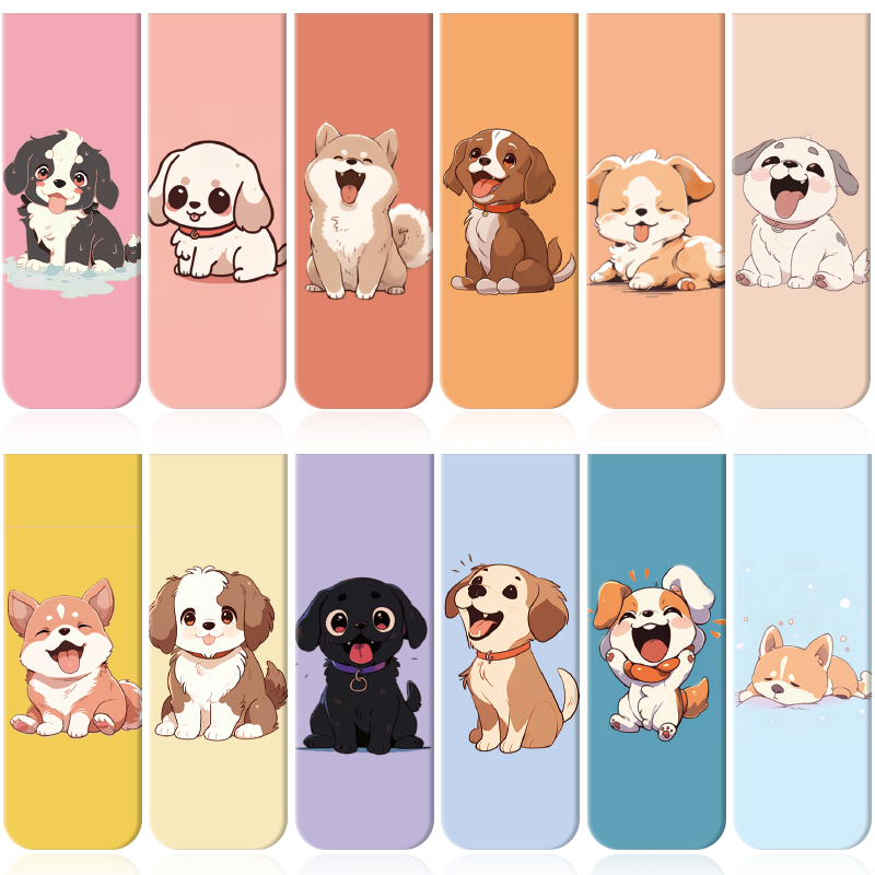 12 Pcs Cartoon Puppy Magnetic  - огляд і ціна Bookmark Magnetic Clip