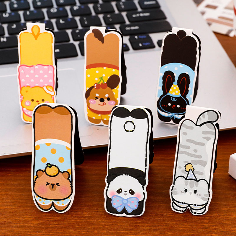 6pcs Kawaii Cute Animal Magnet - огляд і ціна Bookmark Magnetic Clip