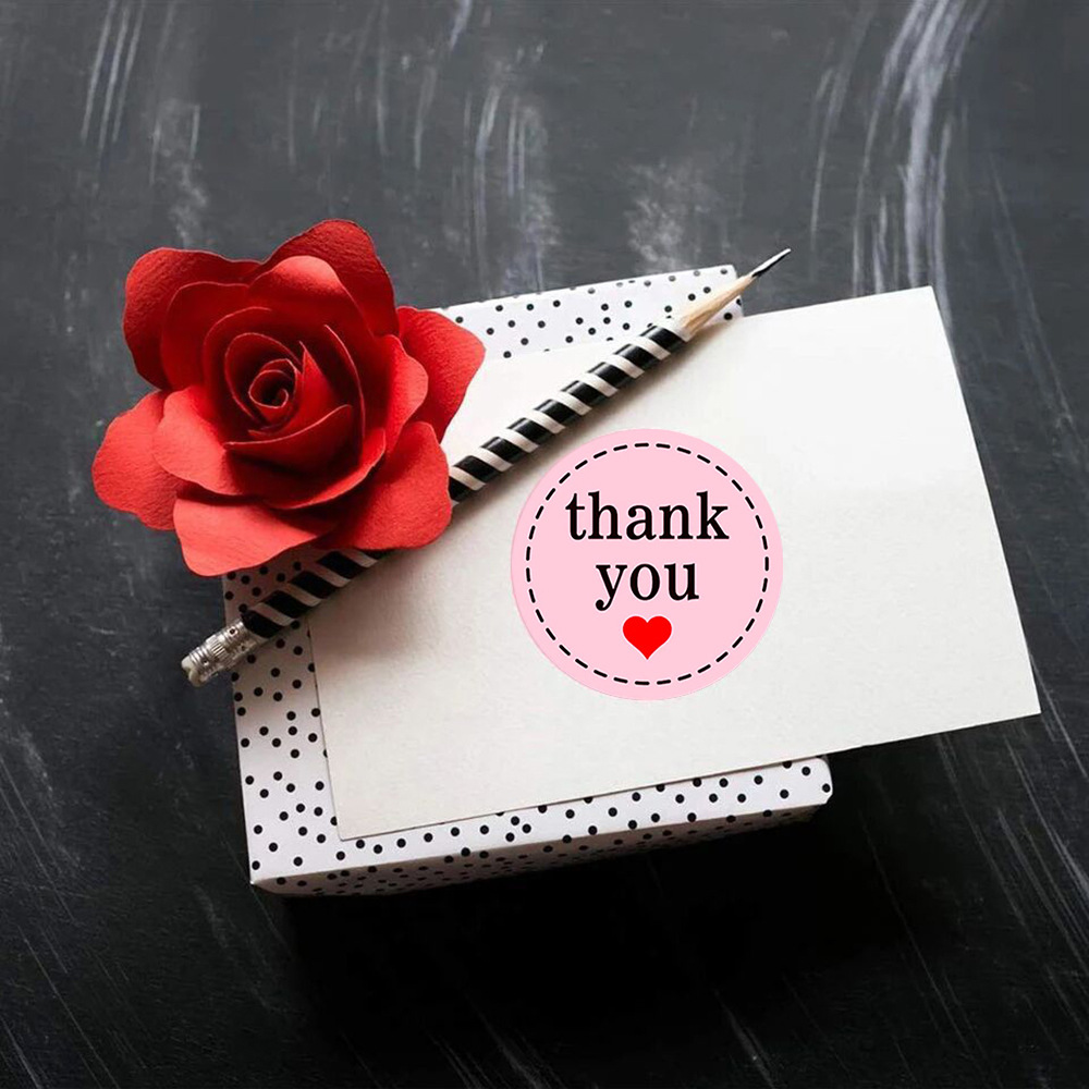 JCAC 500pcs/roll Pink Round He - огляд і ціна Sticker Label Roll
