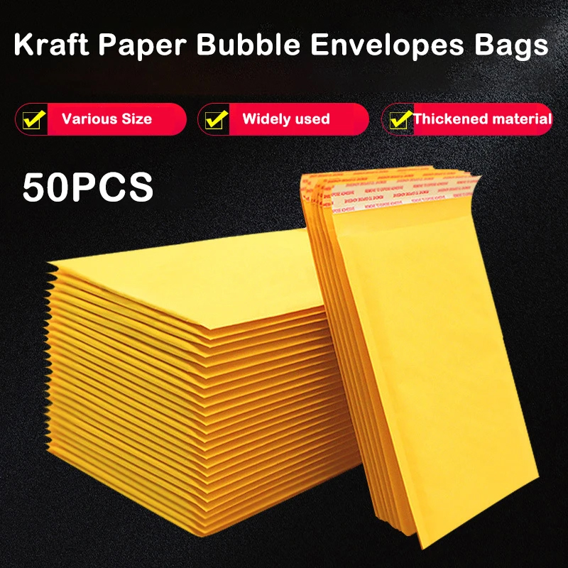 50PCS Kraft Paper Bubble Maile - огляд і ціна Letter Envelope Kraft