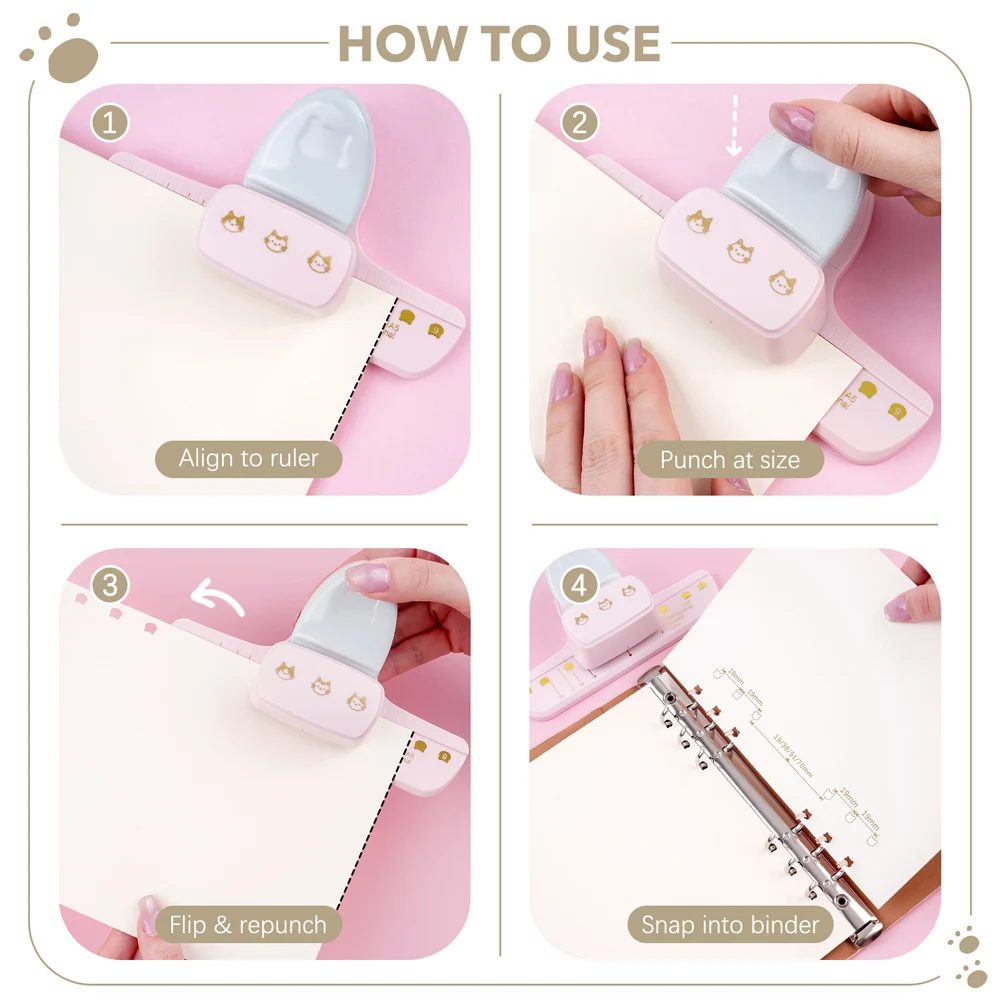 Cute Cat Head 3-Hole Punch for - огляд і ціна Paper Punch 3 Hole