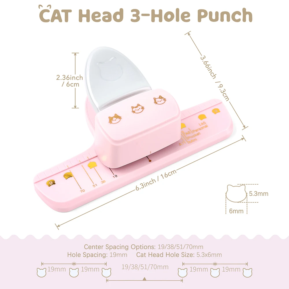 Cute Cat Head 3-Hole Punch for - огляд і ціна Paper Punch 3 Hole
